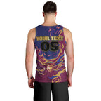 Custom Brisbane Maroon Men Tank Top Lions Blazing Fire