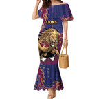 Custom Brisbane Maroon Mermaid Dress Lions Blazing Fire