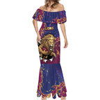 Custom Brisbane Maroon Mermaid Dress Lions Blazing Fire