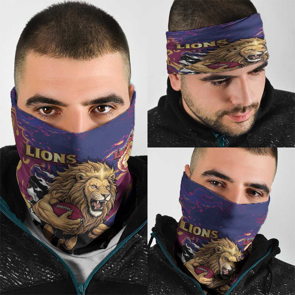 Brisbane Maroon Neck Gaiter Lions Blazing Fire