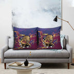 Brisbane Maroon Pillow Cover Lions Blazing Fire