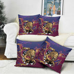 Brisbane Maroon Pillow Cover Lions Blazing Fire