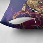 Brisbane Maroon Pillow Cover Lions Blazing Fire