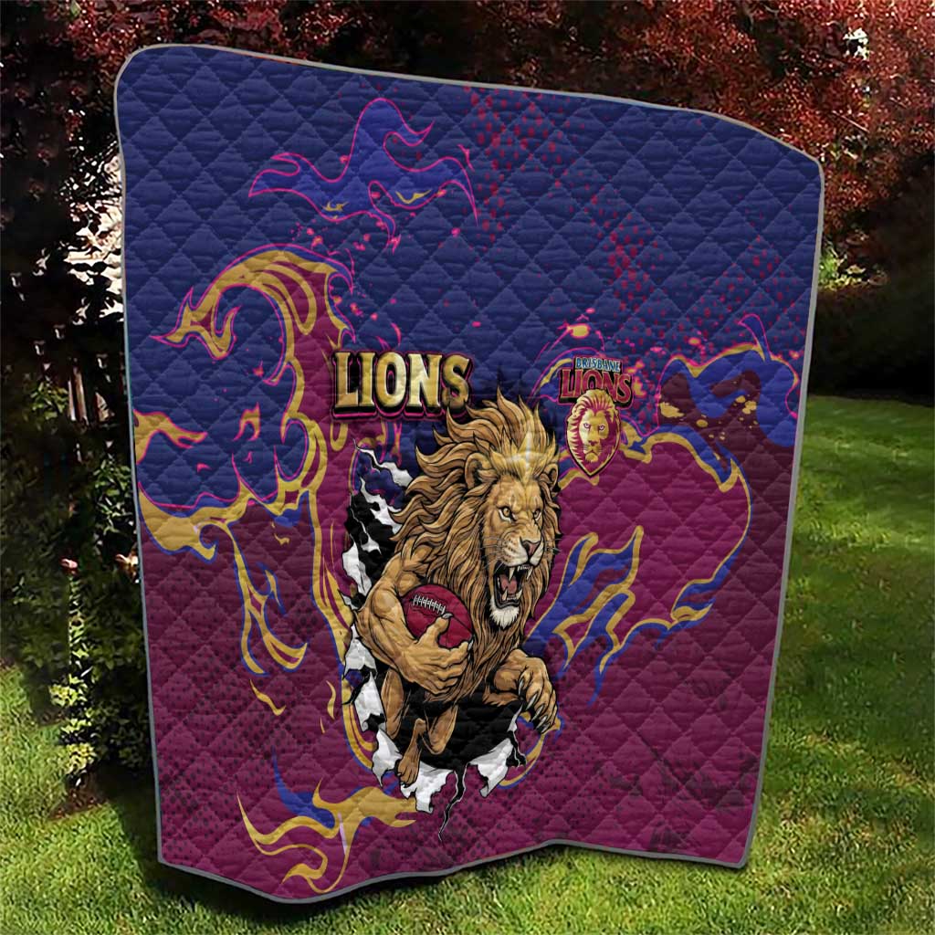 Brisbane Maroon Quilt Lions Blazing Fire