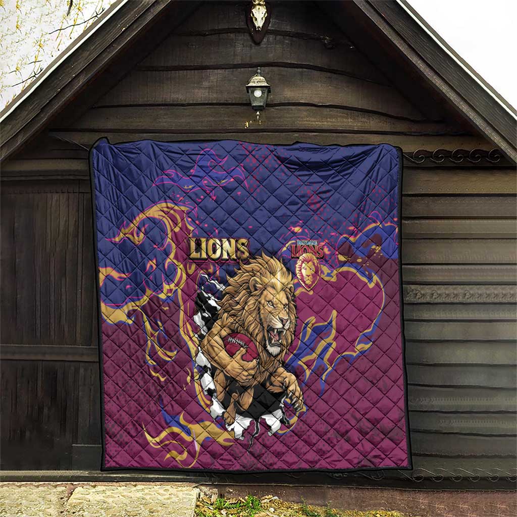 Brisbane Maroon Quilt Lions Blazing Fire