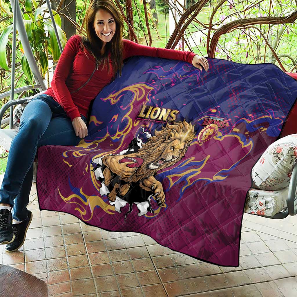 Brisbane Maroon Quilt Lions Blazing Fire