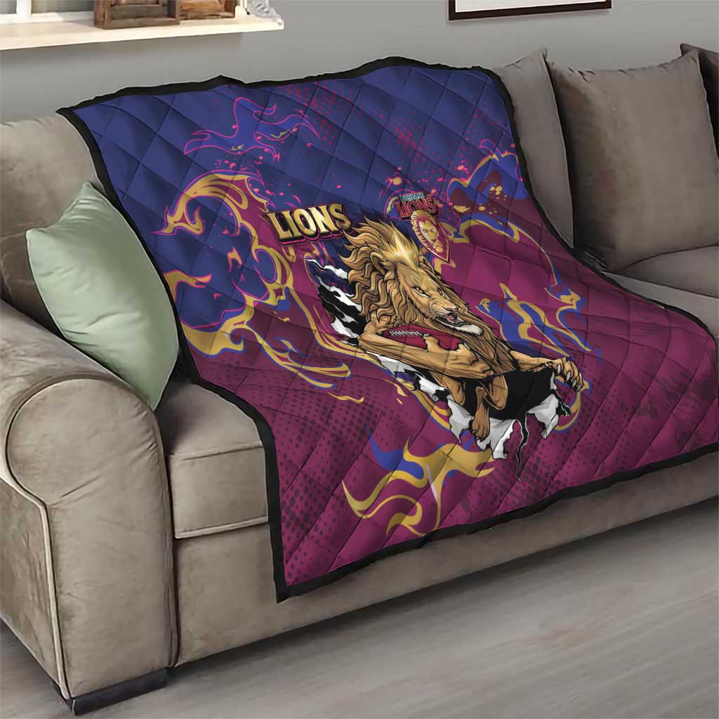 Brisbane Maroon Quilt Lions Blazing Fire