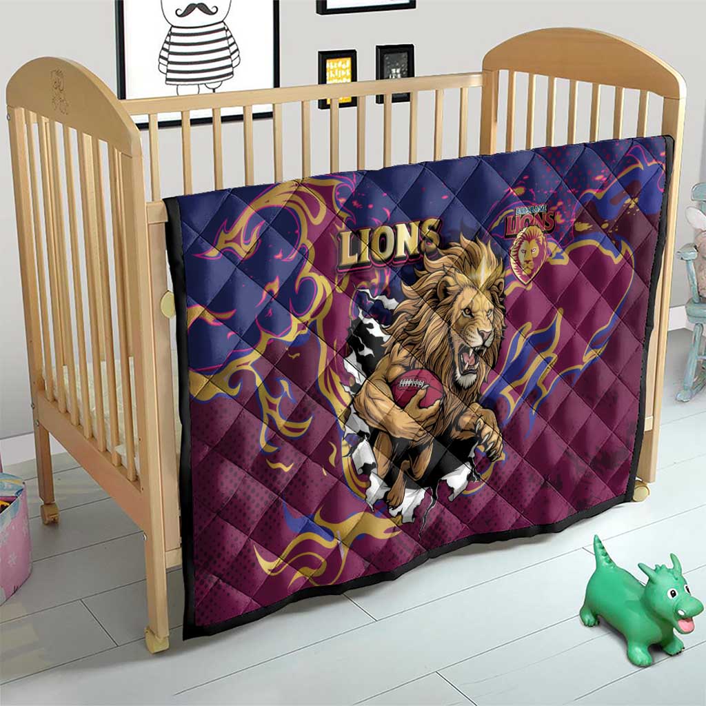 Brisbane Maroon Quilt Lions Blazing Fire
