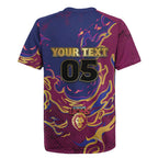 Custom Brisbane Maroon Rugby Jersey Lions Blazing Fire