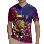 Custom Brisbane Maroon Rugby Jersey Lions Blazing Fire