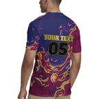 Custom Brisbane Maroon Rugby Jersey Lions Blazing Fire
