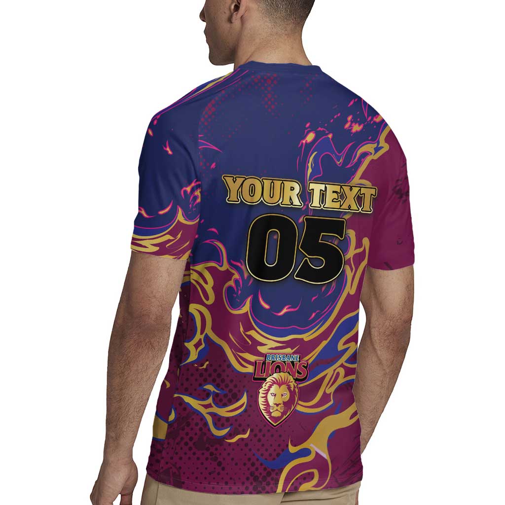 Custom Brisbane Maroon Rugby Jersey Lions Blazing Fire