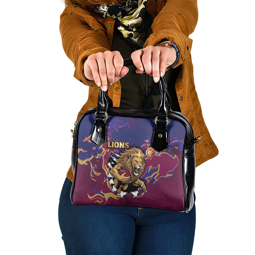 Brisbane Maroon Shoulder Handbag Lions Blazing Fire