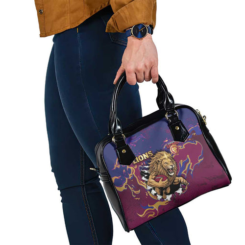 Brisbane Maroon Shoulder Handbag Lions Blazing Fire
