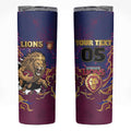 Custom Brisbane Maroon Skinny Tumbler Lions Blazing Fire