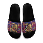 Brisbane Maroon Slide Sandals Lions Blazing Fire
