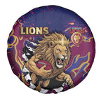 Brisbane Maroon Spare Tire Cover Lions Blazing Fire