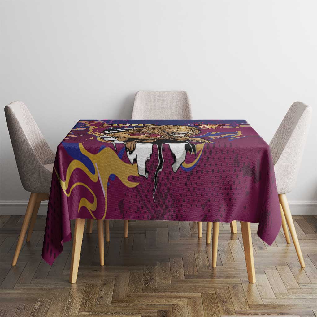 Brisbane Maroon Tablecloth Lions Blazing Fire