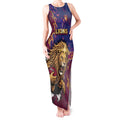Custom Brisbane Maroon Tank Maxi Dress Lions Blazing Fire