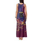 Custom Brisbane Maroon Tank Maxi Dress Lions Blazing Fire