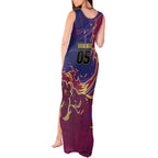 Custom Brisbane Maroon Tank Maxi Dress Lions Blazing Fire