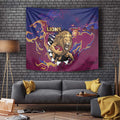 Brisbane Maroon Tapestry Lions Blazing Fire
