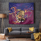 Brisbane Maroon Tapestry Lions Blazing Fire