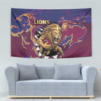 Brisbane Maroon Tapestry Lions Blazing Fire