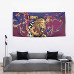 Brisbane Maroon Tapestry Lions Blazing Fire