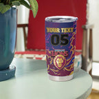 Custom Brisbane Maroon Tumbler Cup Lions Blazing Fire