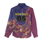 Custom Brisbane Maroon Women Casual Shirt Lions Blazing Fire