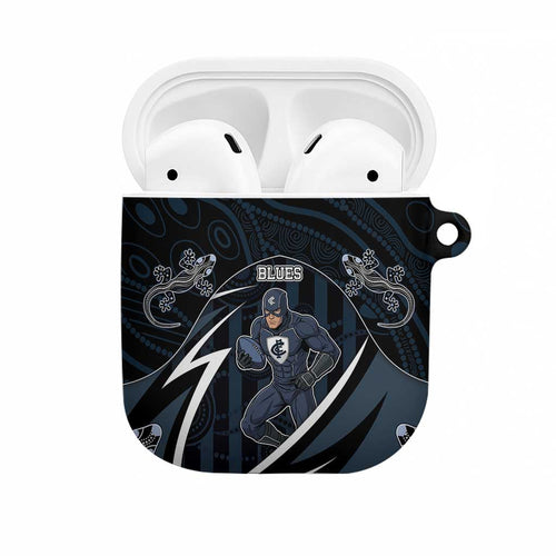 Carlton Navy AirPods Case Captain With Aboriginal Art