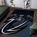 Carlton Navy Area Rug Captain With Aboriginal Art