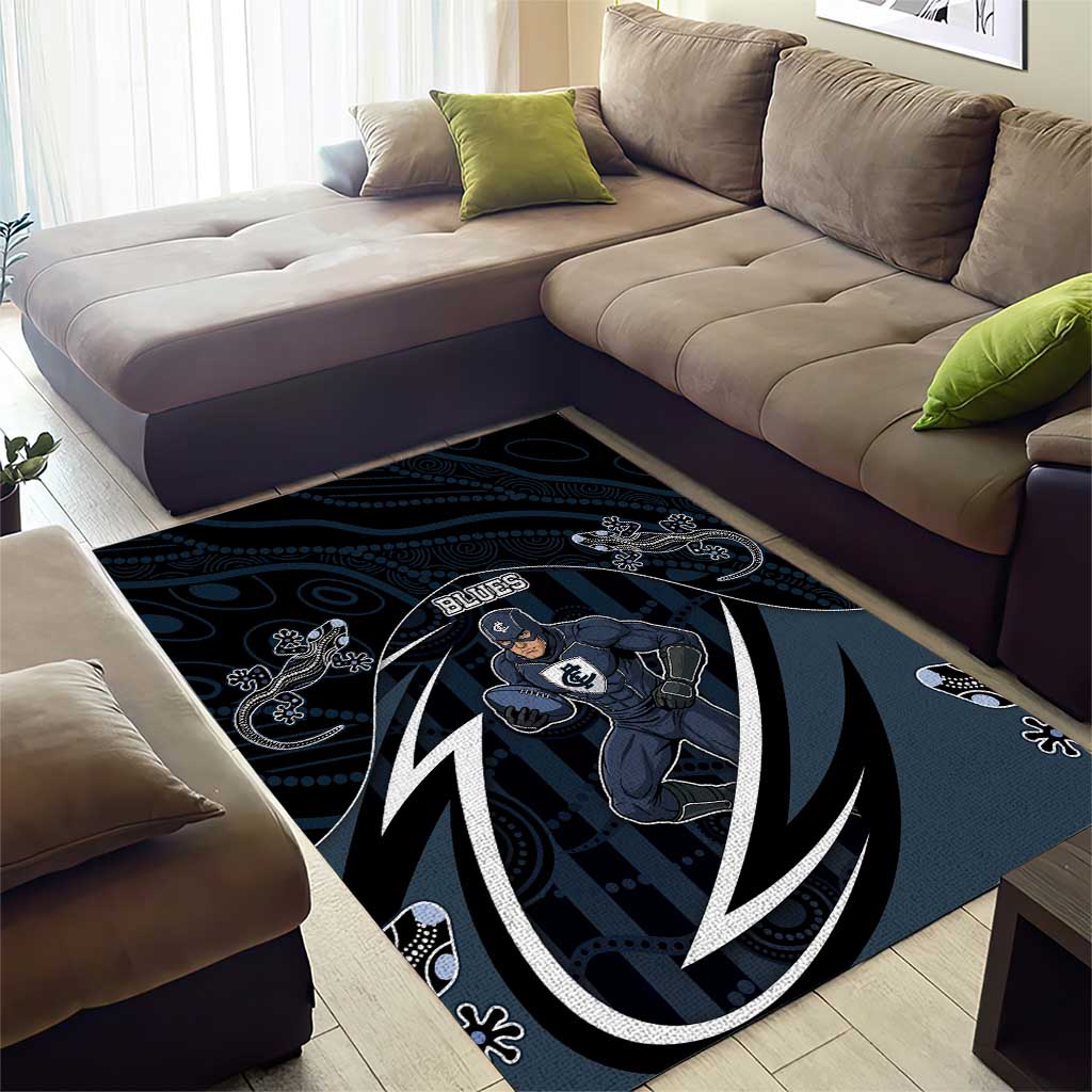 Carlton Navy Area Rug Captain With Aboriginal Art