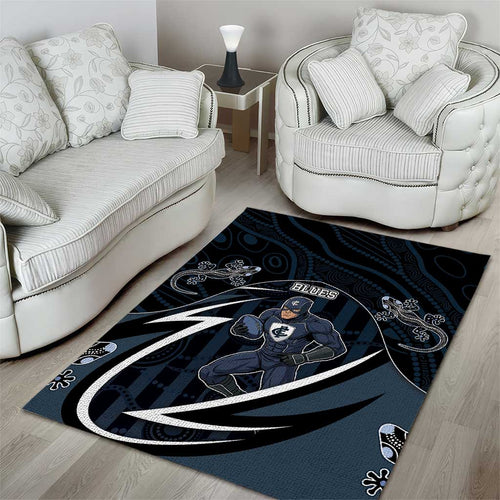 Carlton Navy Area Rug Captain With Aboriginal Art