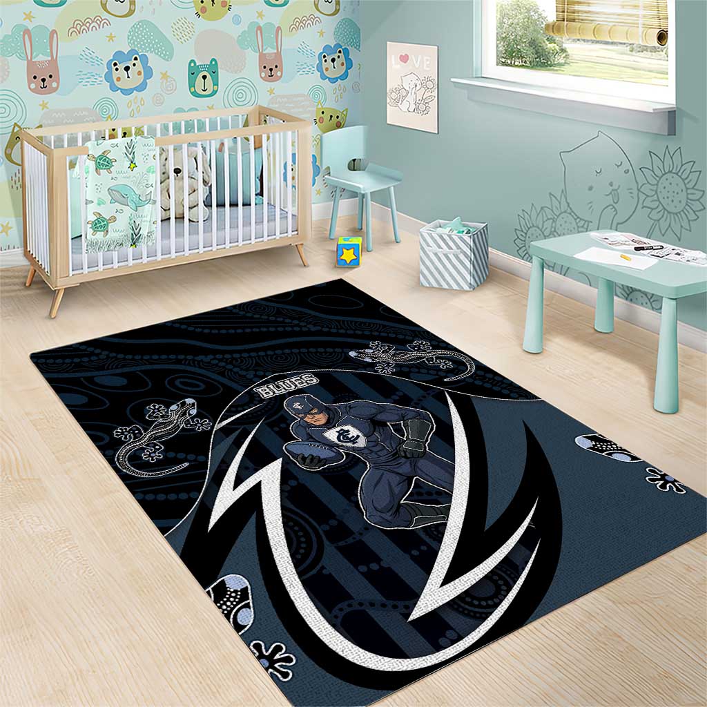 Carlton Navy Area Rug Captain With Aboriginal Art
