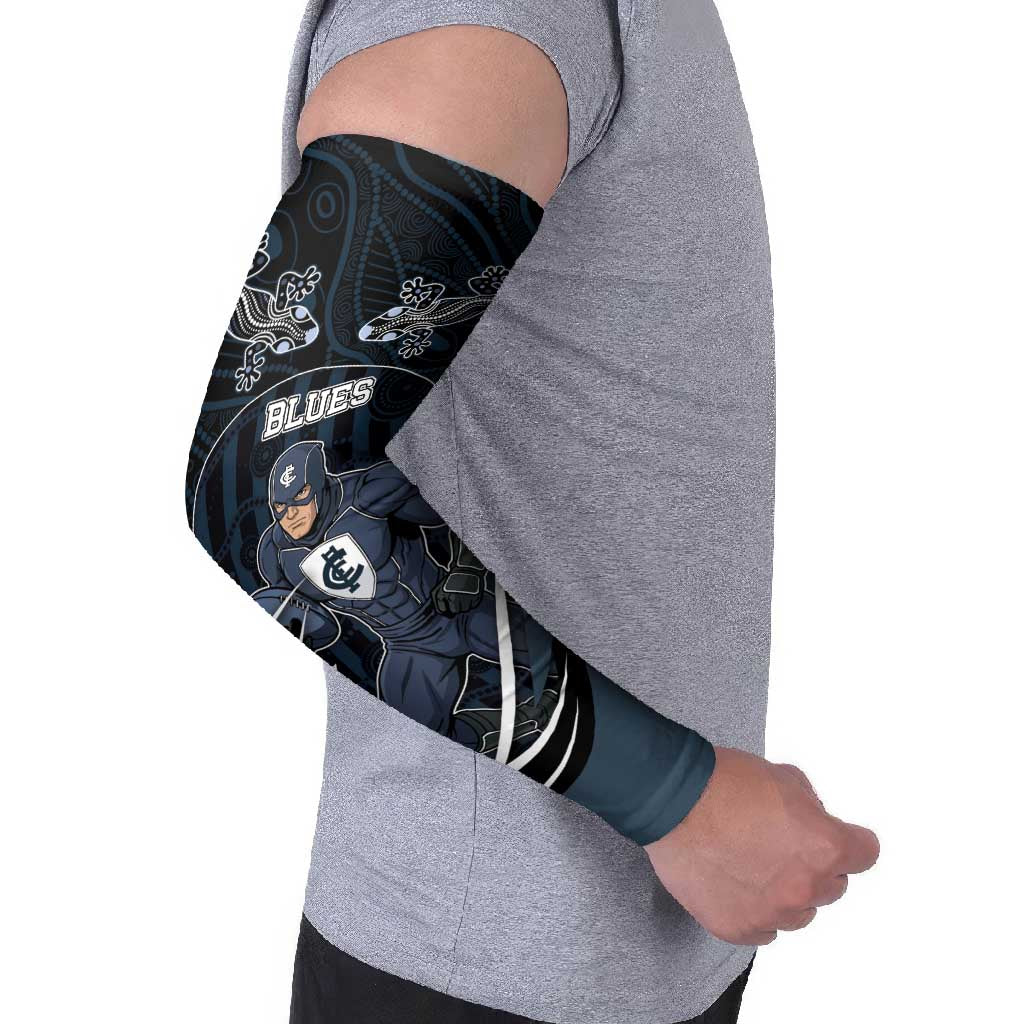 Custom Carlton Navy Arm Sleeves Captain With Aboriginal Art