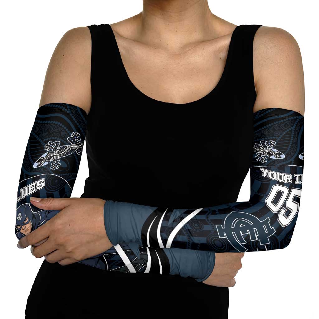 Custom Carlton Navy Arm Sleeves Captain With Aboriginal Art