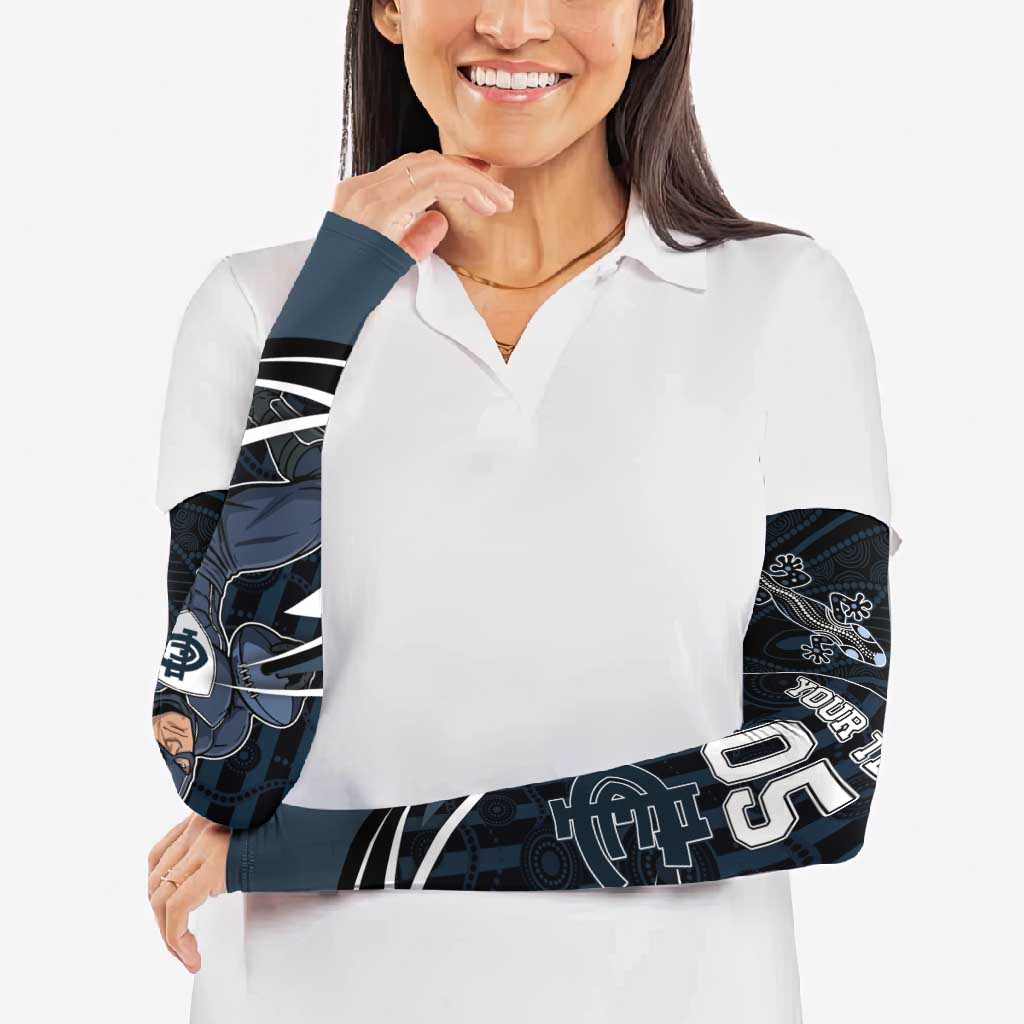 Custom Carlton Navy Arm Sleeves Captain With Aboriginal Art