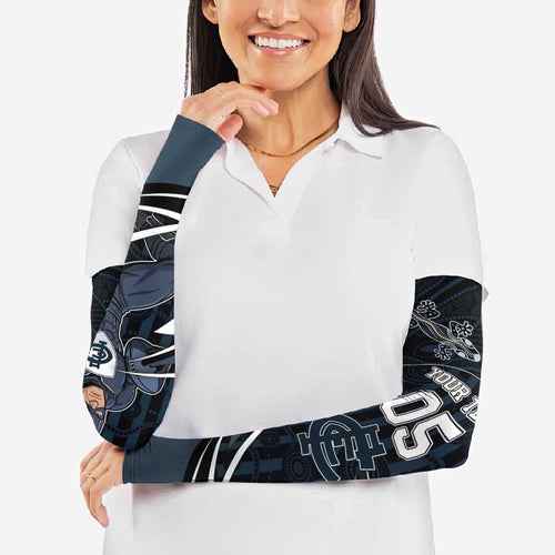 Custom Carlton Navy Arm Sleeves Captain With Aboriginal Art