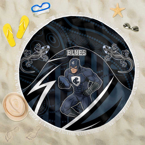 Carlton Navy Beach Blanket Captain With Aboriginal Art