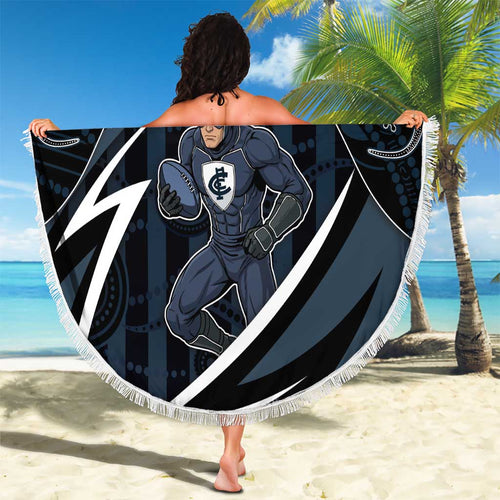 Carlton Navy Beach Blanket Captain With Aboriginal Art