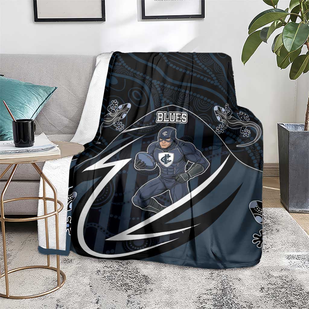 Carlton Navy Blanket Captain With Aboriginal Art
