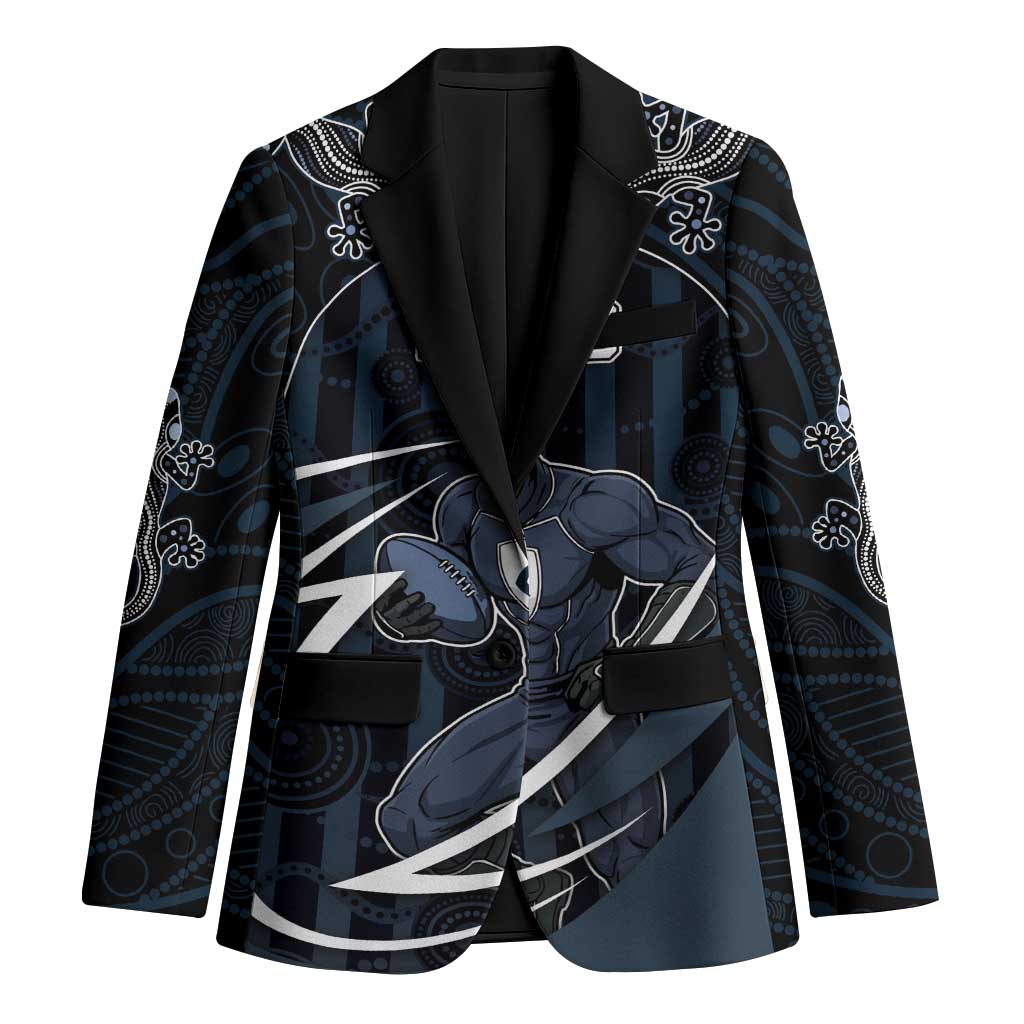 Custom Carlton Navy Blazer Captain With Aboriginal Art