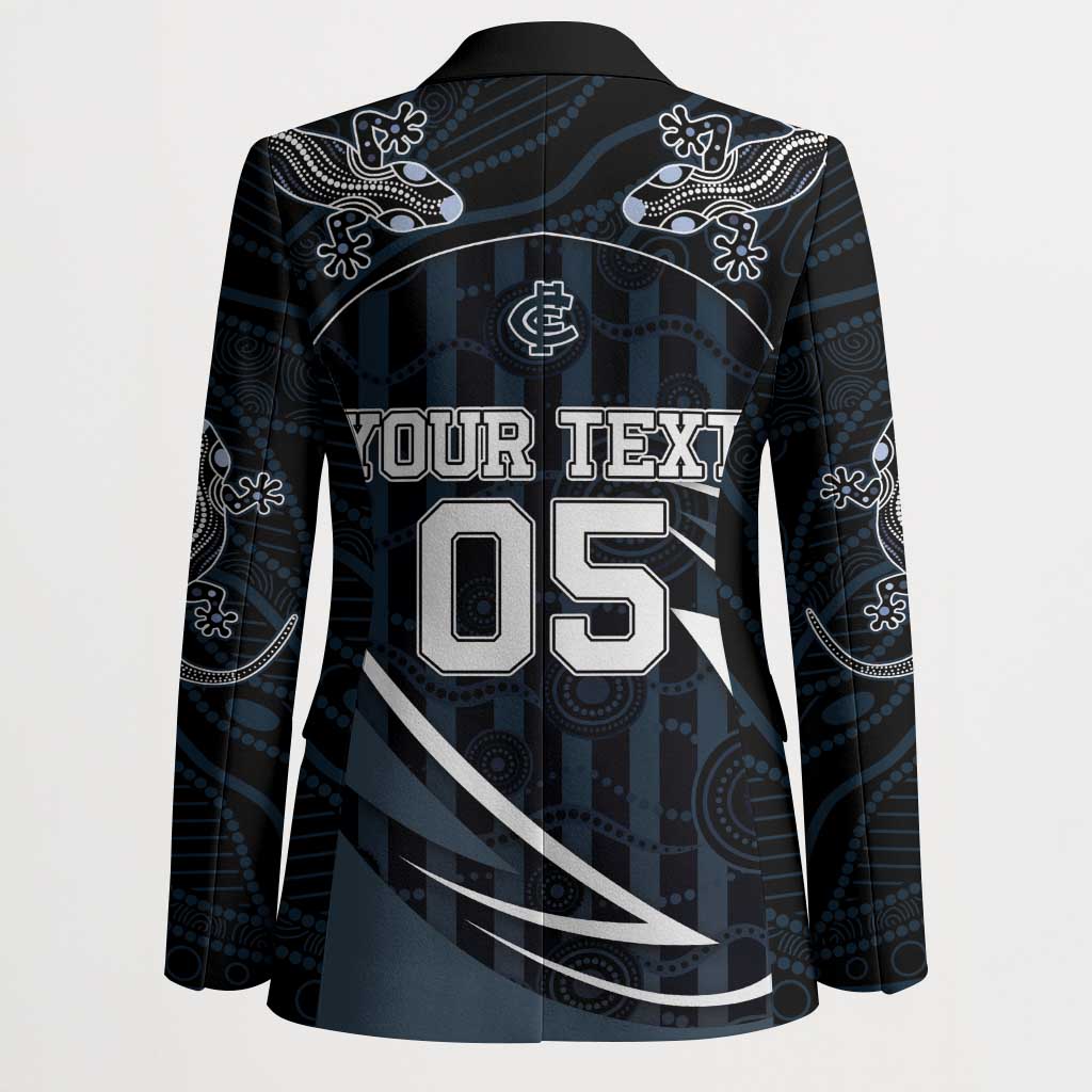 Custom Carlton Navy Blazer Captain With Aboriginal Art