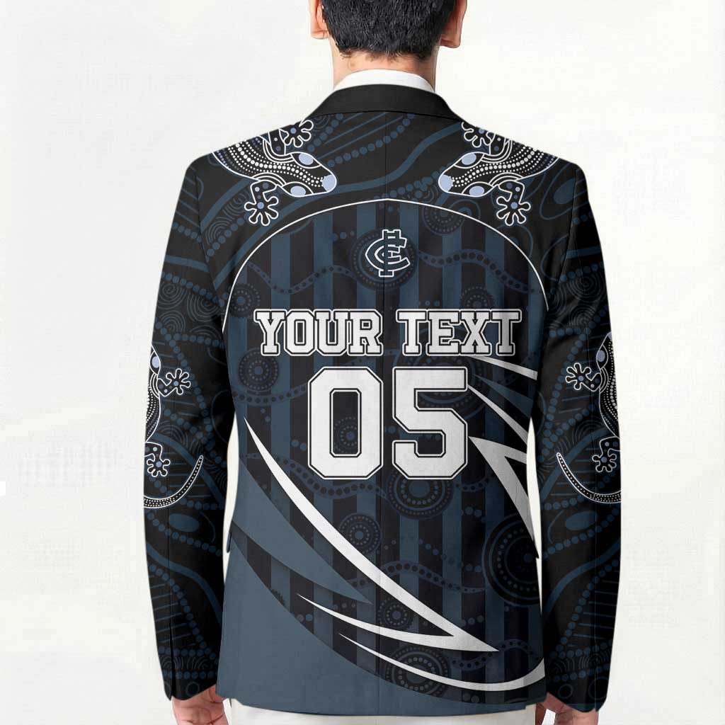 Custom Carlton Navy Blazer Captain With Aboriginal Art