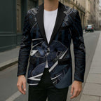 Custom Carlton Navy Blazer Captain With Aboriginal Art