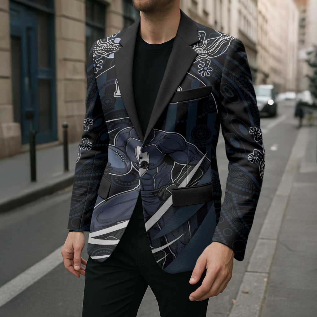 Custom Carlton Navy Blazer Captain With Aboriginal Art
