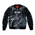 Custom Carlton Navy Bomber Jacket Captain With Aboriginal Art