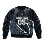 Custom Carlton Navy Bomber Jacket Captain With Aboriginal Art
